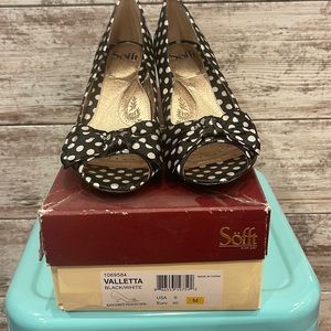 Sofft Valletta Black White Bow shoes